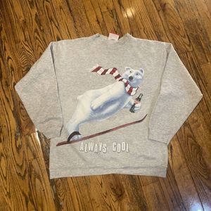 Vintage Coca Cola Polar Bear Crewneck Sweatshirt Mens M Womens XL